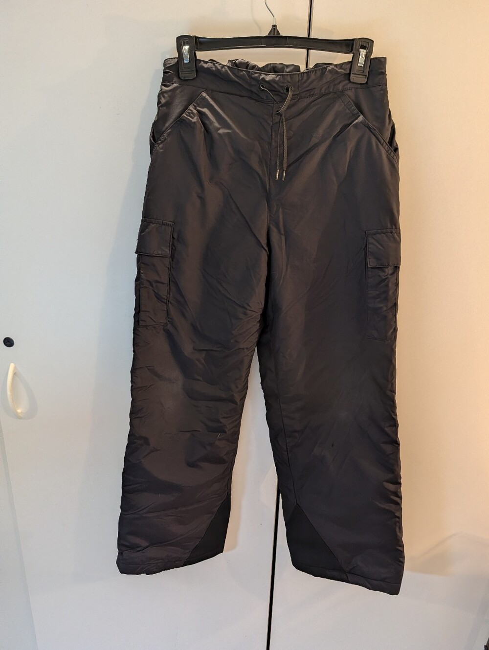 Columbia Boys 14/16 Insulated Black Cargo Winter Snow Pants - Drawstring Waist